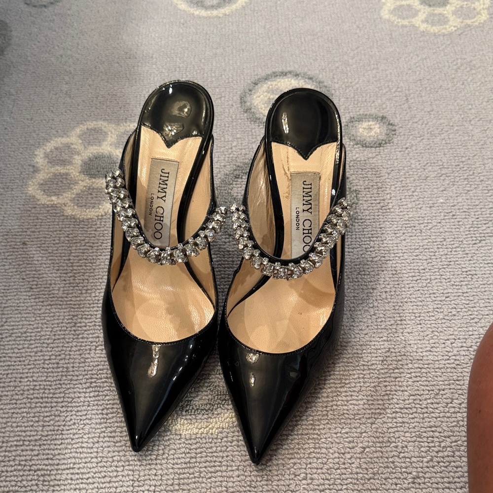 Jimmy Choo Black Crystal Embellished Women's Shoes
